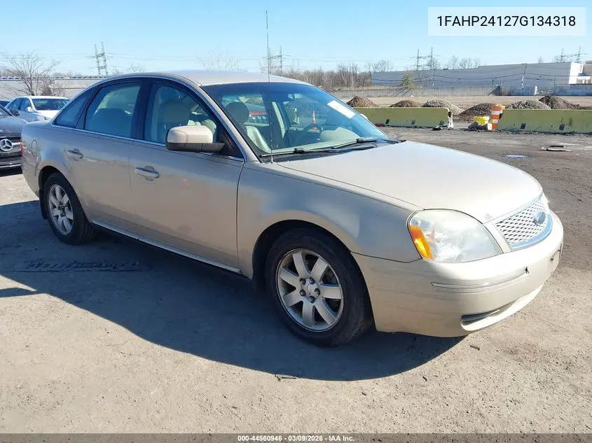 2007 Ford Five Hundred Sel VIN: 1FAHP24127G134318 Lot: 44560946