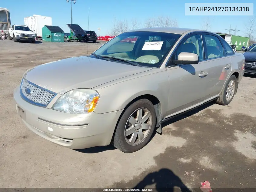 2007 Ford Five Hundred Sel VIN: 1FAHP24127G134318 Lot: 44560946