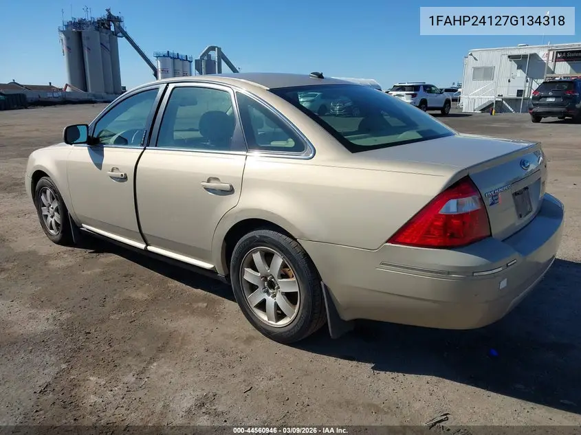 2007 Ford Five Hundred Sel VIN: 1FAHP24127G134318 Lot: 44560946