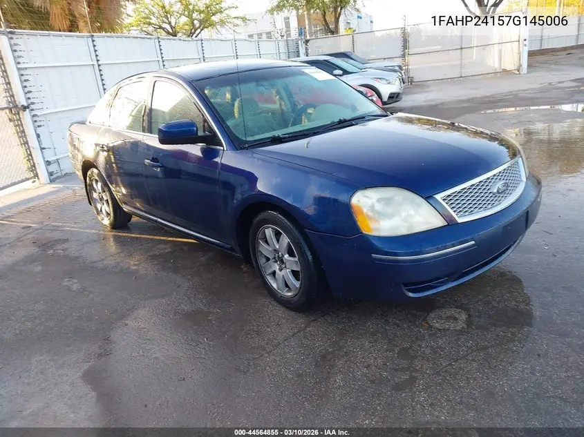 2007 Ford Five Hundred Sel VIN: 1FAHP24157G145006 Lot: 44564855