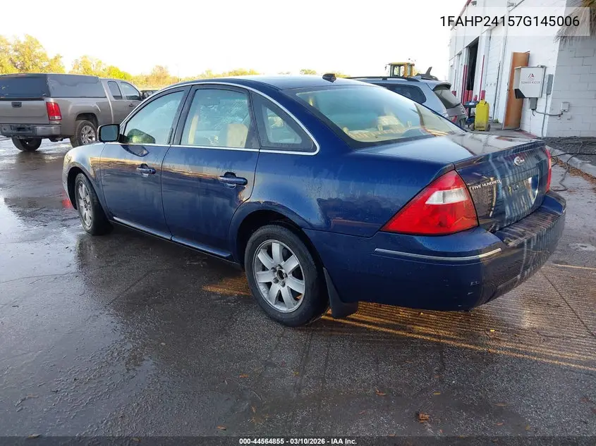 2007 Ford Five Hundred Sel VIN: 1FAHP24157G145006 Lot: 44564855