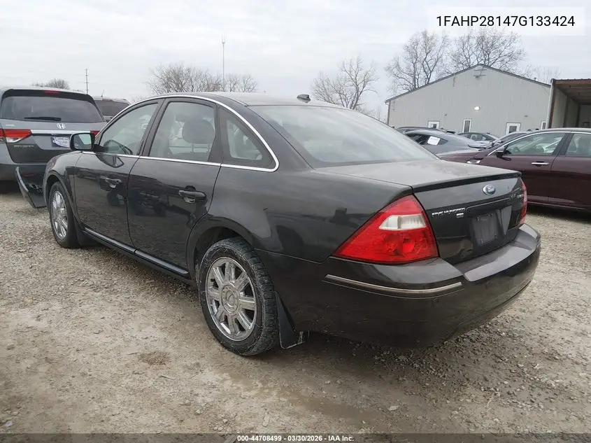 2007 Ford Five Hundred Limited VIN: 1FAHP28147G133424 Lot: 44708499