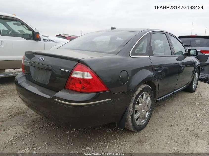 2007 Ford Five Hundred Limited VIN: 1FAHP28147G133424 Lot: 44708499