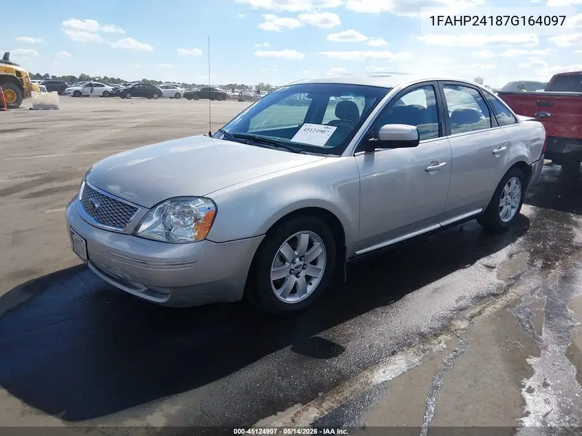 2007 Ford Five Hundred Sel VIN: 1FAHP24187G164097 Lot: 45124907