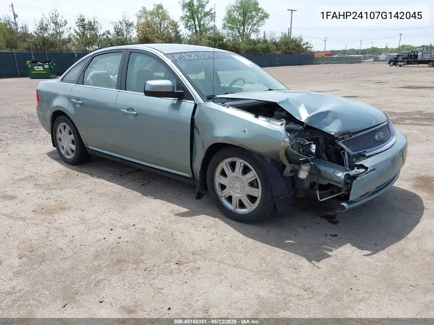 2007 Ford Five Hundred Sel VIN: 1FAHP24107G142045 Lot: 45168351