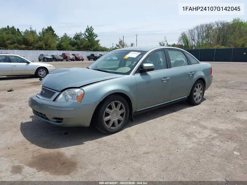 2007 Ford Five Hundred Sel VIN: 1FAHP24107G142045 Lot: 45168351