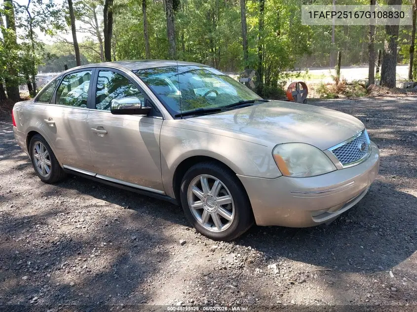2007 Ford Five Hundred Limited VIN: 1FAFP25167G108830 Lot: 45195129