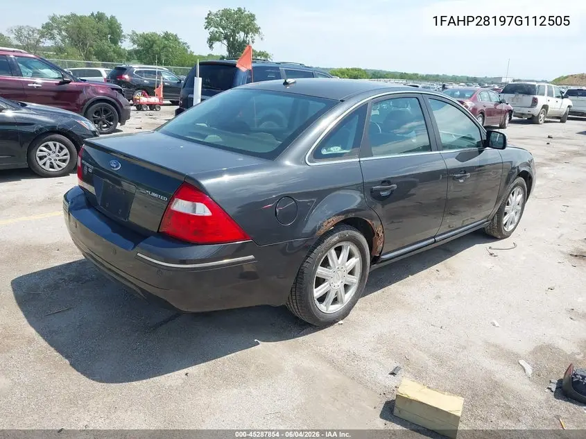 2007 Ford Five Hundred Limited VIN: 1FAHP28197G112505 Lot: 45287854