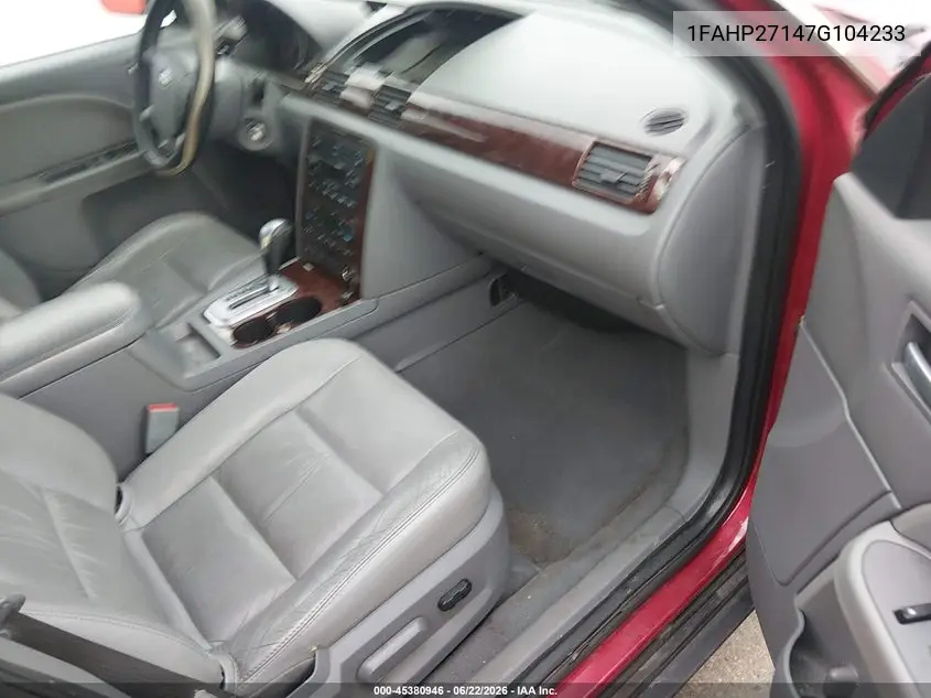 2007 Ford Five Hundred Sel VIN: 1FAHP27147G104233 Lot: 45380946