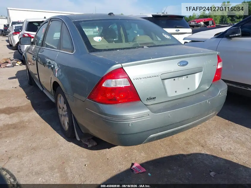 2007 Ford Five Hundred Sel VIN: 1FAFP24127G116084 Lot: 45392118