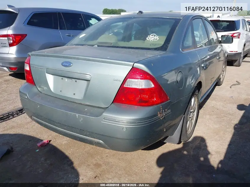2007 Ford Five Hundred Sel VIN: 1FAFP24127G116084 Lot: 45392118