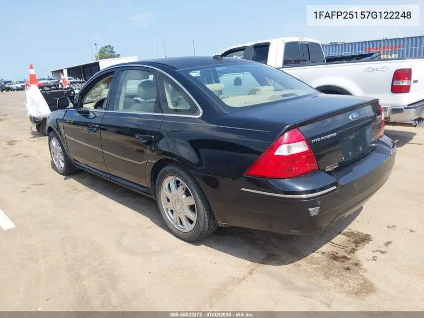 2007 Ford Five Hundred Limited VIN: 1FAFP25157G122248 Lot: 45522372