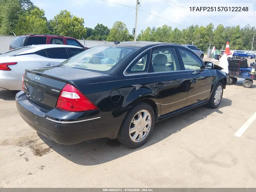 2007 Ford Five Hundred Limited VIN: 1FAFP25157G122248 Lot: 45522372
