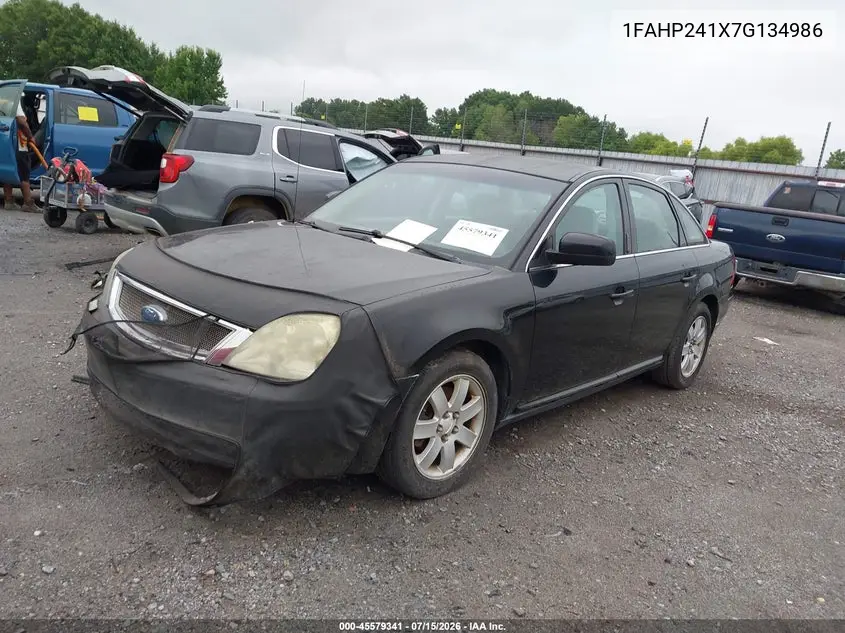 2007 Ford Five Hundred Sel VIN: 1FAHP241X7G134986 Lot: 45579341