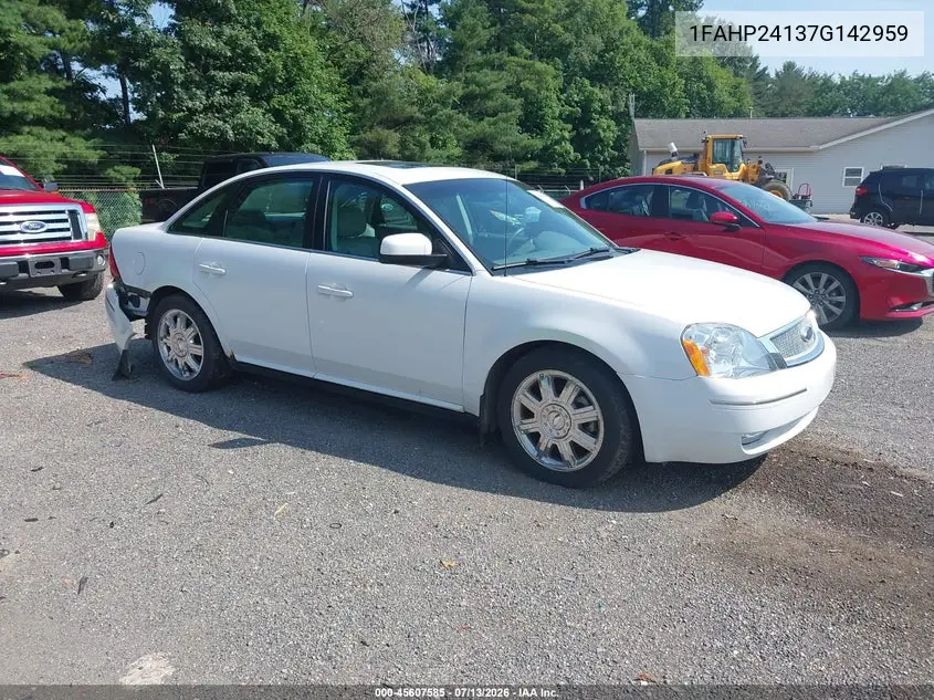 2007 Ford Five Hundred Sel VIN: 1FAHP24137G142959 Lot: 45607585