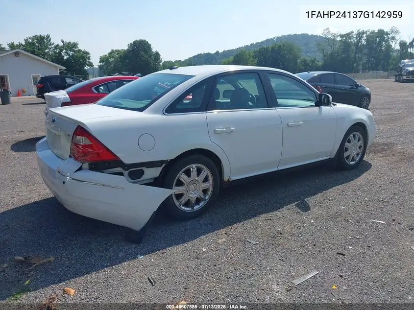 2007 Ford Five Hundred Sel VIN: 1FAHP24137G142959 Lot: 45607585