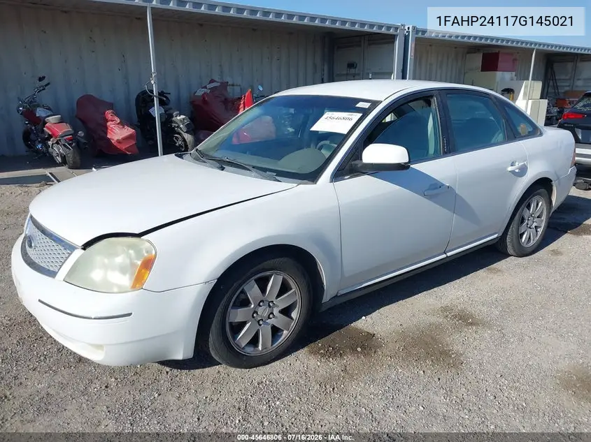 2007 Ford Five Hundred Sel VIN: 1FAHP24117G145021 Lot: 45646806