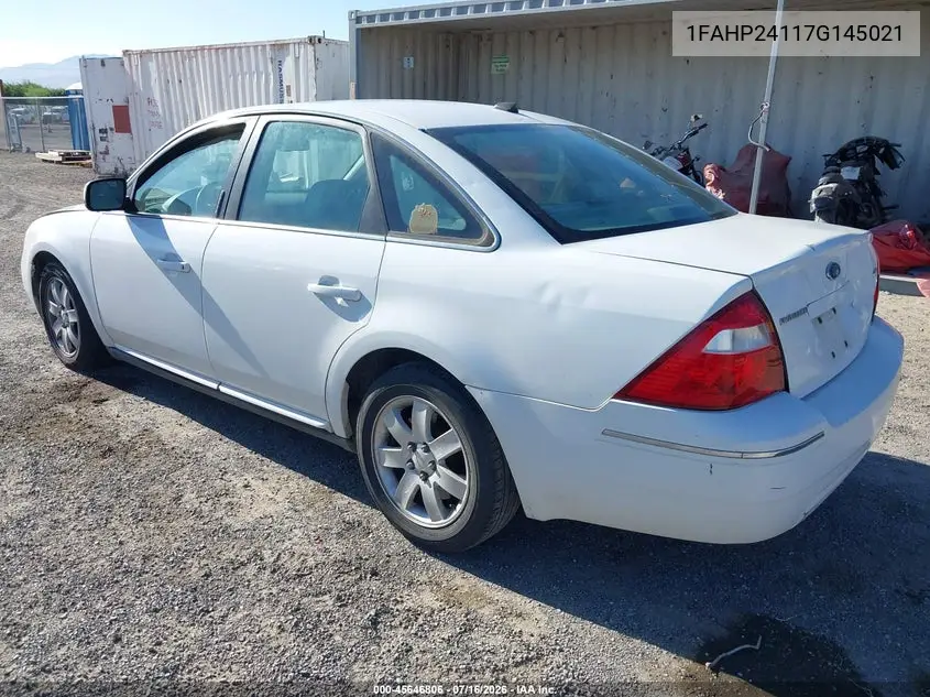 2007 Ford Five Hundred Sel VIN: 1FAHP24117G145021 Lot: 45646806
