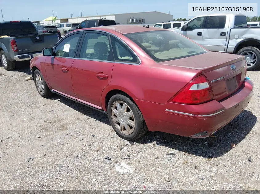 2007 Ford Five Hundred Limited VIN: 1FAHP25107G151908 Lot: 45666068