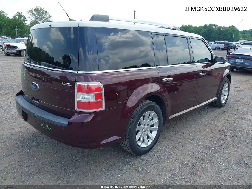 2011 Ford Flex Sel VIN: 2FMGK5CCXBBD29622 Lot: 45358072