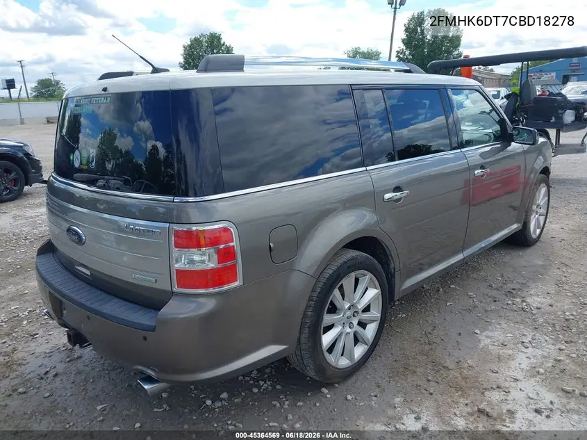 2012 Ford Flex Limited VIN: 2FMHK6DT7CBD18278 Lot: 45364569