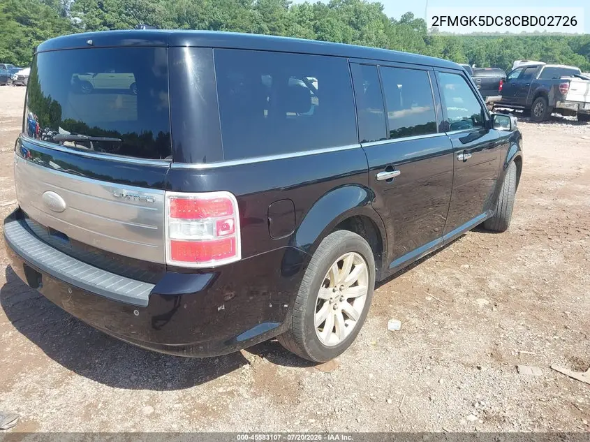 2012 Ford Flex Limited VIN: 2FMGK5DC8CBD02726 Lot: 45583107