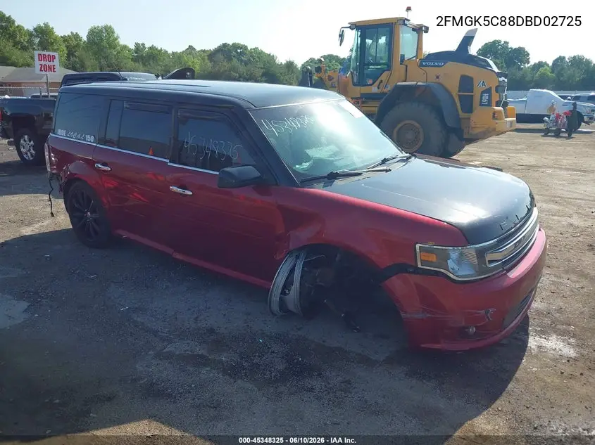 2013 Ford Flex Sel VIN: 2FMGK5C88DBD02725 Lot: 45348325