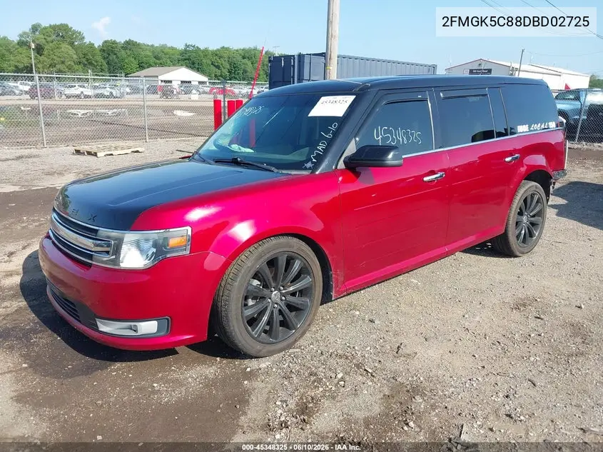 2013 Ford Flex Sel VIN: 2FMGK5C88DBD02725 Lot: 45348325