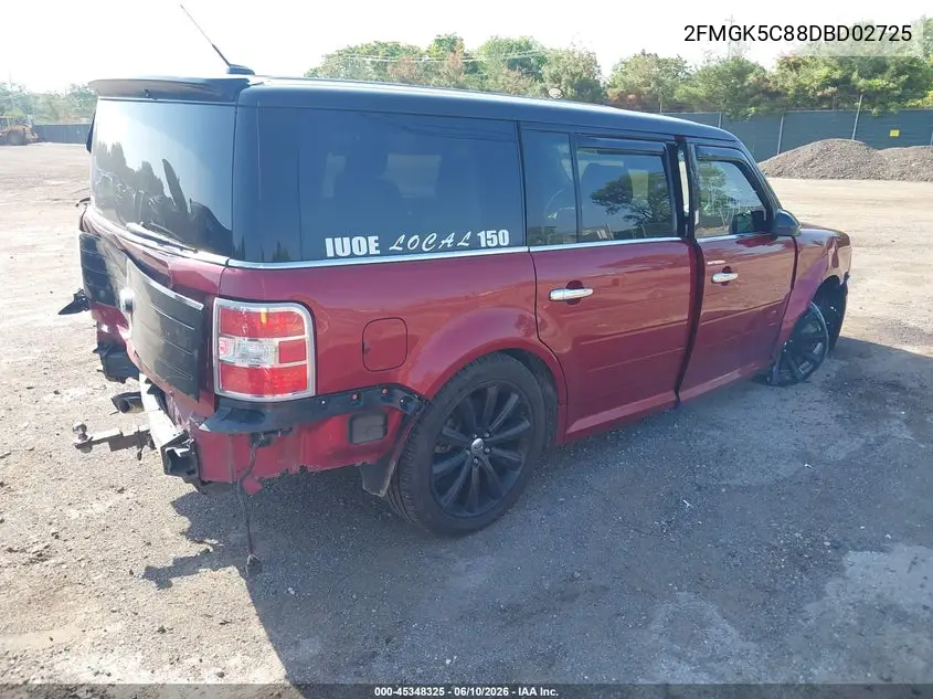 2013 Ford Flex Sel VIN: 2FMGK5C88DBD02725 Lot: 45348325