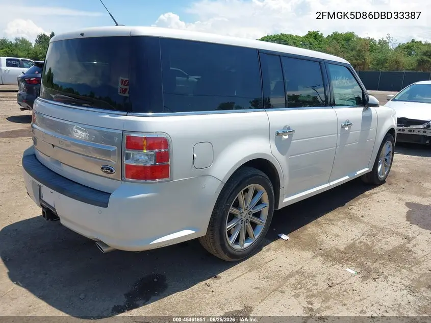 2013 Ford Flex Limited VIN: 2FMGK5D86DBD33387 Lot: 45461651