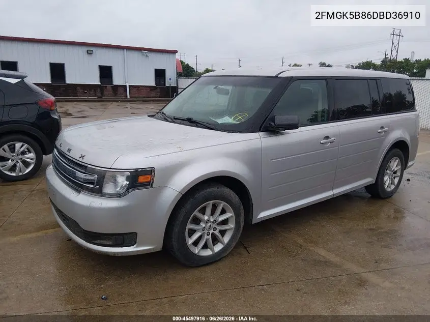 2013 Ford Flex Se VIN: 2FMGK5B86DBD36910 Lot: 45497916