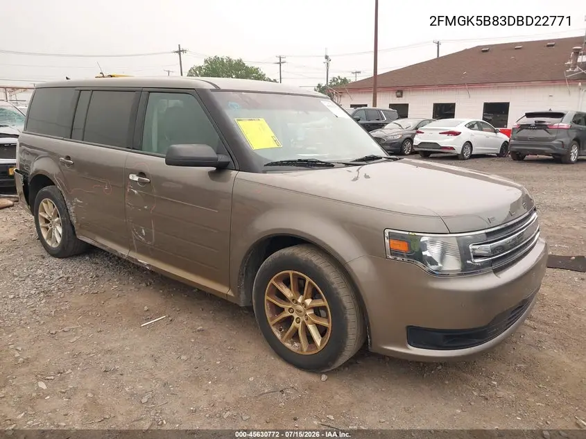 2013 Ford Flex Se VIN: 2FMGK5B83DBD22771 Lot: 45630772