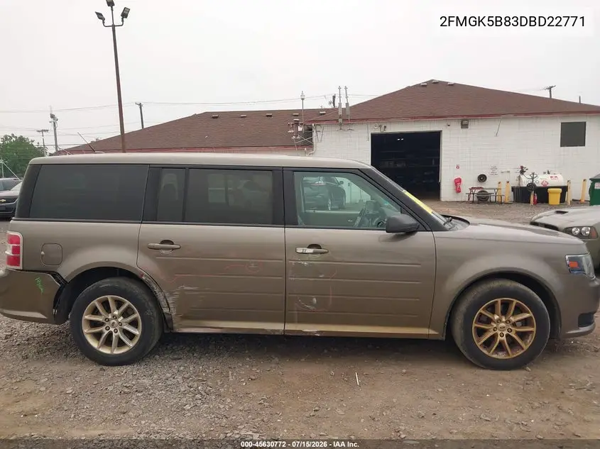 2013 Ford Flex Se VIN: 2FMGK5B83DBD22771 Lot: 45630772