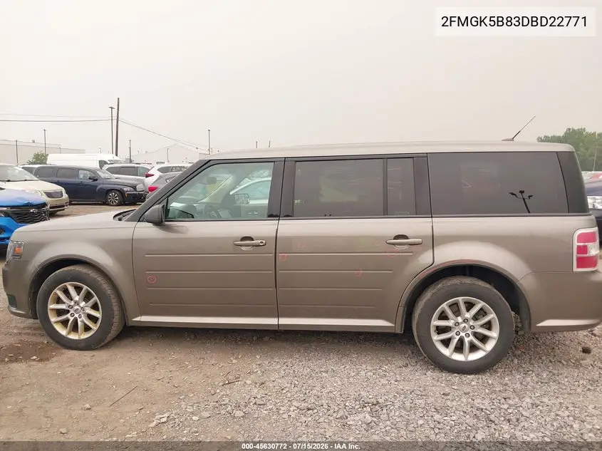 2013 Ford Flex Se VIN: 2FMGK5B83DBD22771 Lot: 45630772