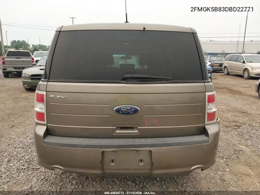 2013 Ford Flex Se VIN: 2FMGK5B83DBD22771 Lot: 45630772