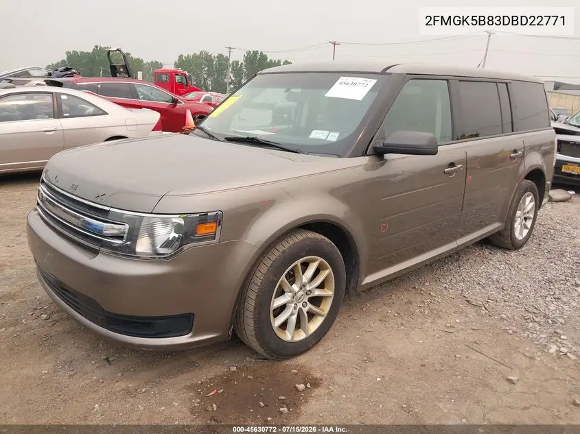 2013 Ford Flex Se VIN: 2FMGK5B83DBD22771 Lot: 45630772