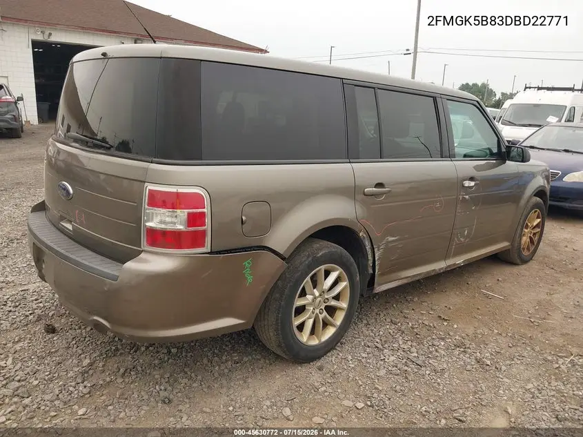 2013 Ford Flex Se VIN: 2FMGK5B83DBD22771 Lot: 45630772