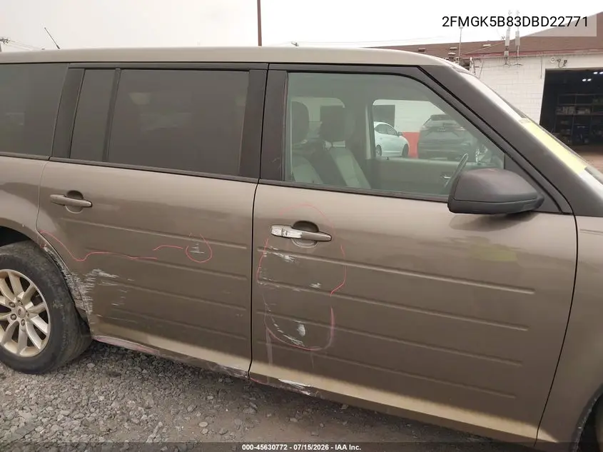 2013 Ford Flex Se VIN: 2FMGK5B83DBD22771 Lot: 45630772