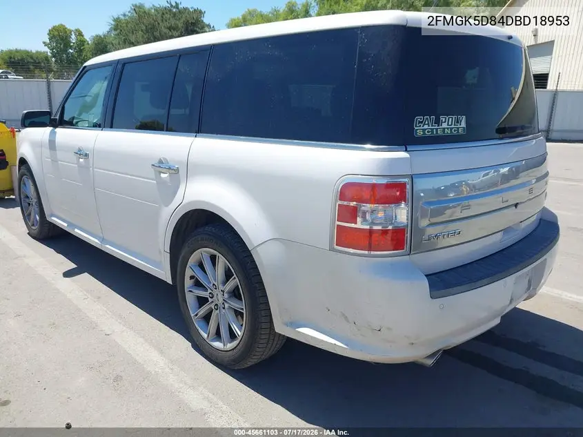 2013 Ford Flex Limited VIN: 2FMGK5D84DBD18953 Lot: 45661103