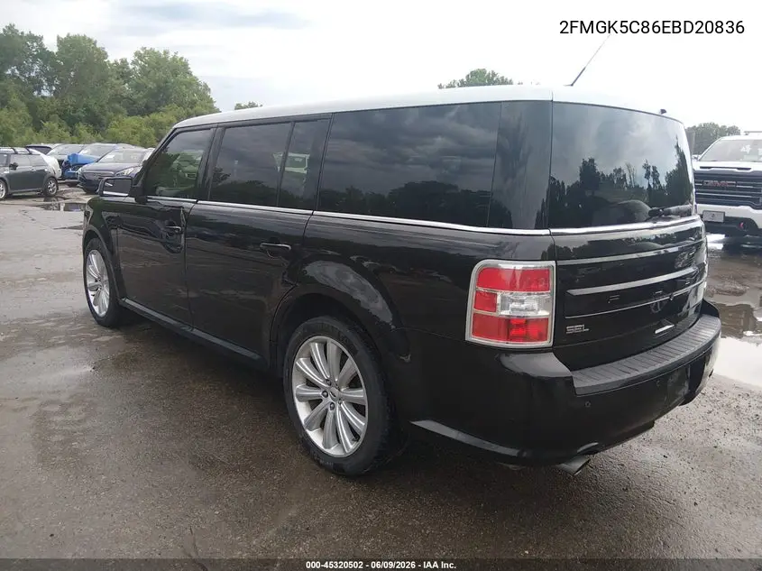 2014 Ford Flex Sel VIN: 2FMGK5C86EBD20836 Lot: 45320502