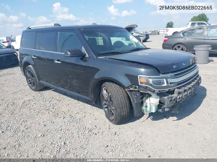 2014 Ford Flex Limited VIN: 2FMGK5D86EBD22665 Lot: 45545833