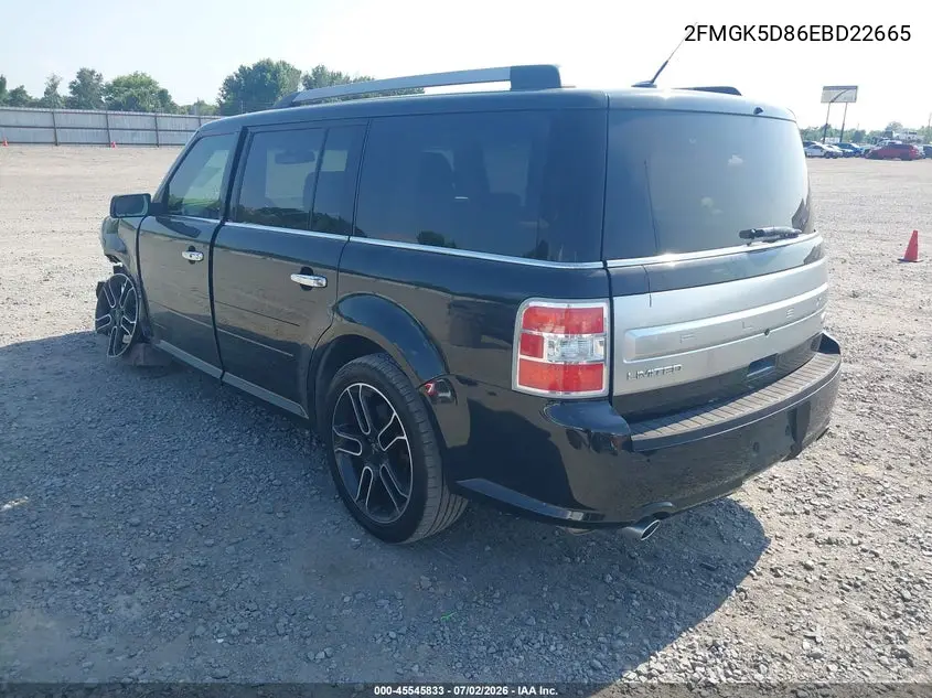 2014 Ford Flex Limited VIN: 2FMGK5D86EBD22665 Lot: 45545833