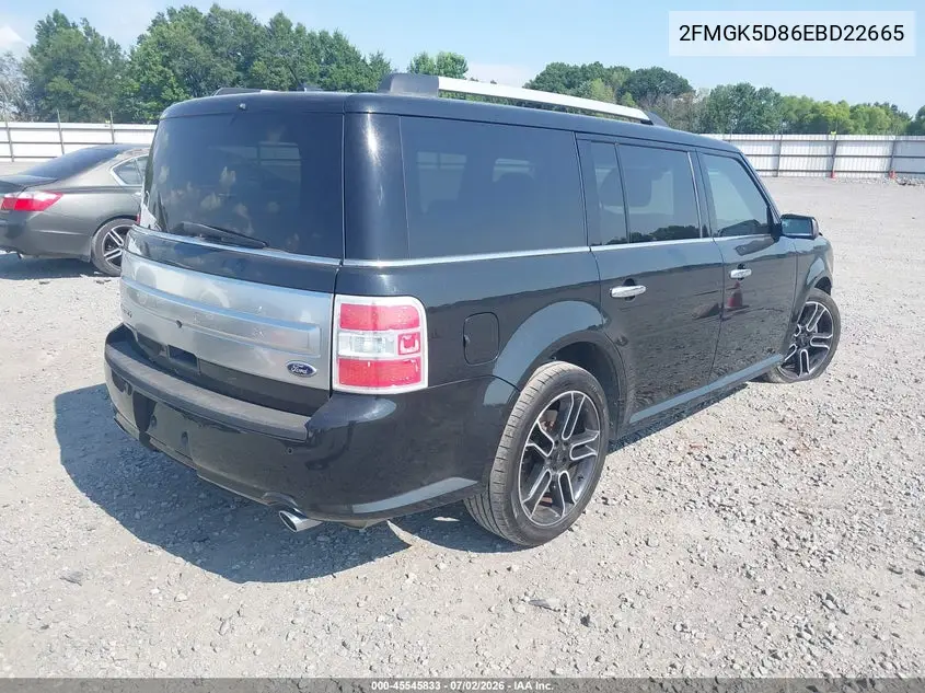 2014 Ford Flex Limited VIN: 2FMGK5D86EBD22665 Lot: 45545833
