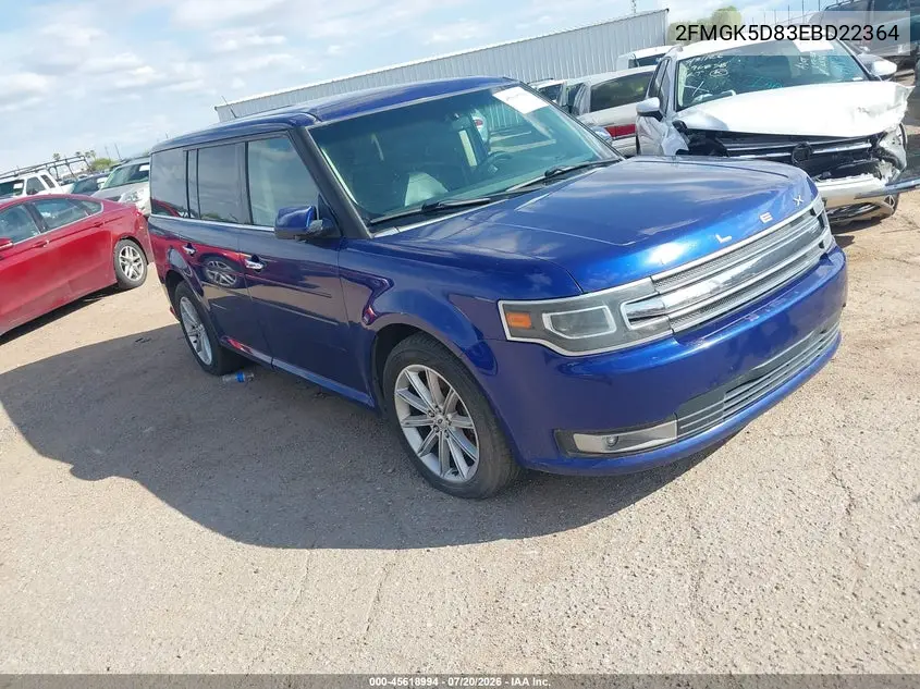 2014 Ford Flex Limited VIN: 2FMGK5D83EBD22364 Lot: 45618994