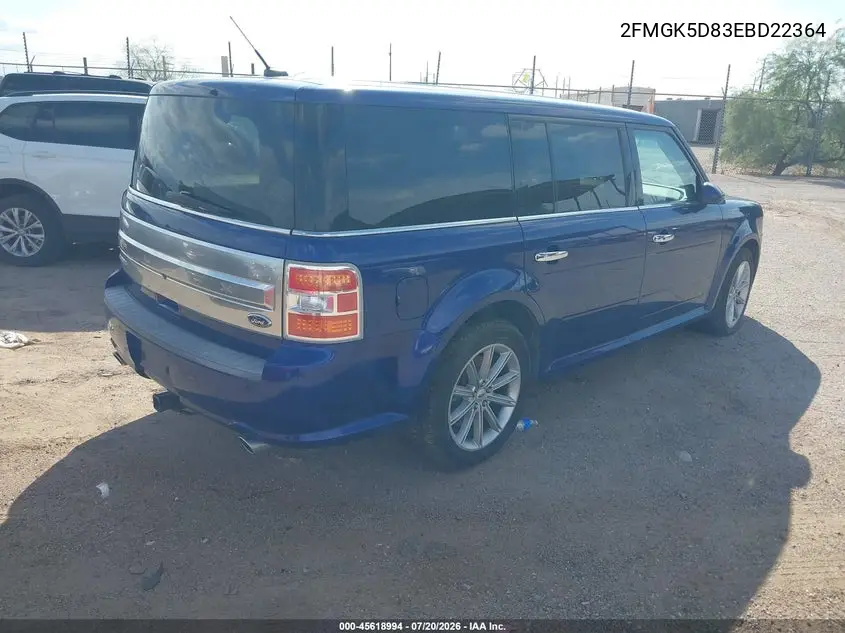 2014 Ford Flex Limited VIN: 2FMGK5D83EBD22364 Lot: 45618994