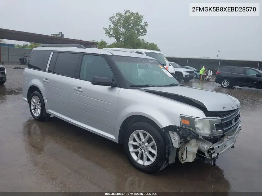 2014 Ford Flex Se VIN: 2FMGK5B8XEBD28570 Lot: 45640657