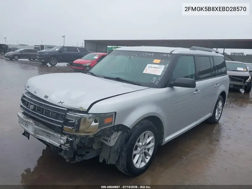 2014 Ford Flex Se VIN: 2FMGK5B8XEBD28570 Lot: 45640657