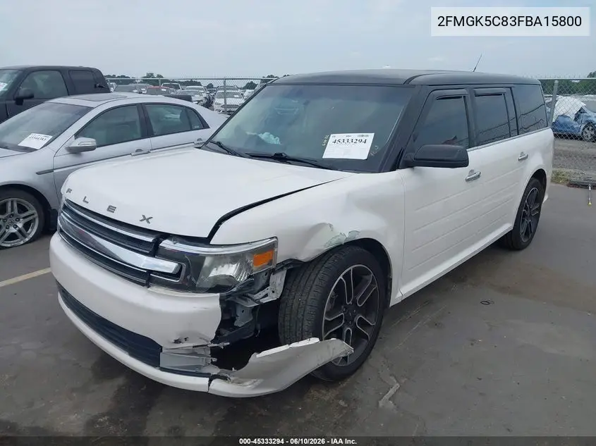 2015 Ford Flex Sel VIN: 2FMGK5C83FBA15800 Lot: 45333294