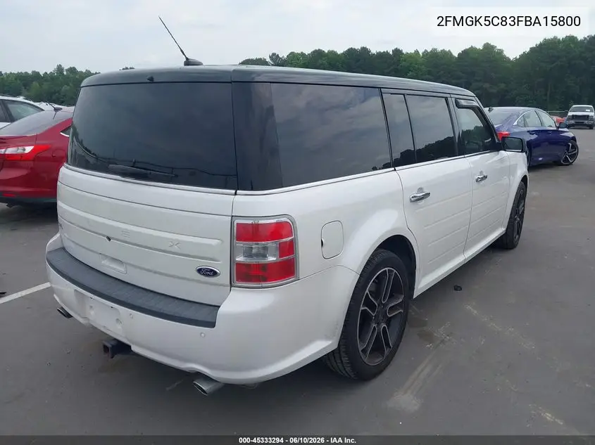 2015 Ford Flex Sel VIN: 2FMGK5C83FBA15800 Lot: 45333294