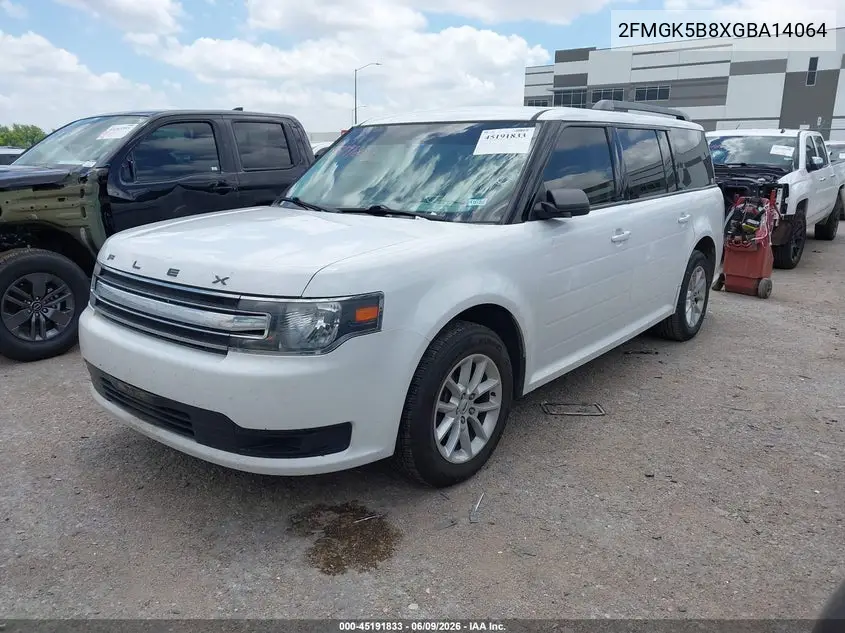 2016 Ford Flex Se VIN: 2FMGK5B8XGBA14064 Lot: 45191833